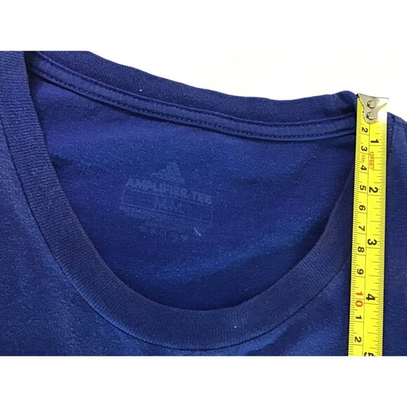 ADIDAS-MENS BLUE FRONT GRAPHIC CREW NECK SHORT SLEEVE T-SHIRT SIZE MEDIUM - Picture 3 of 6
